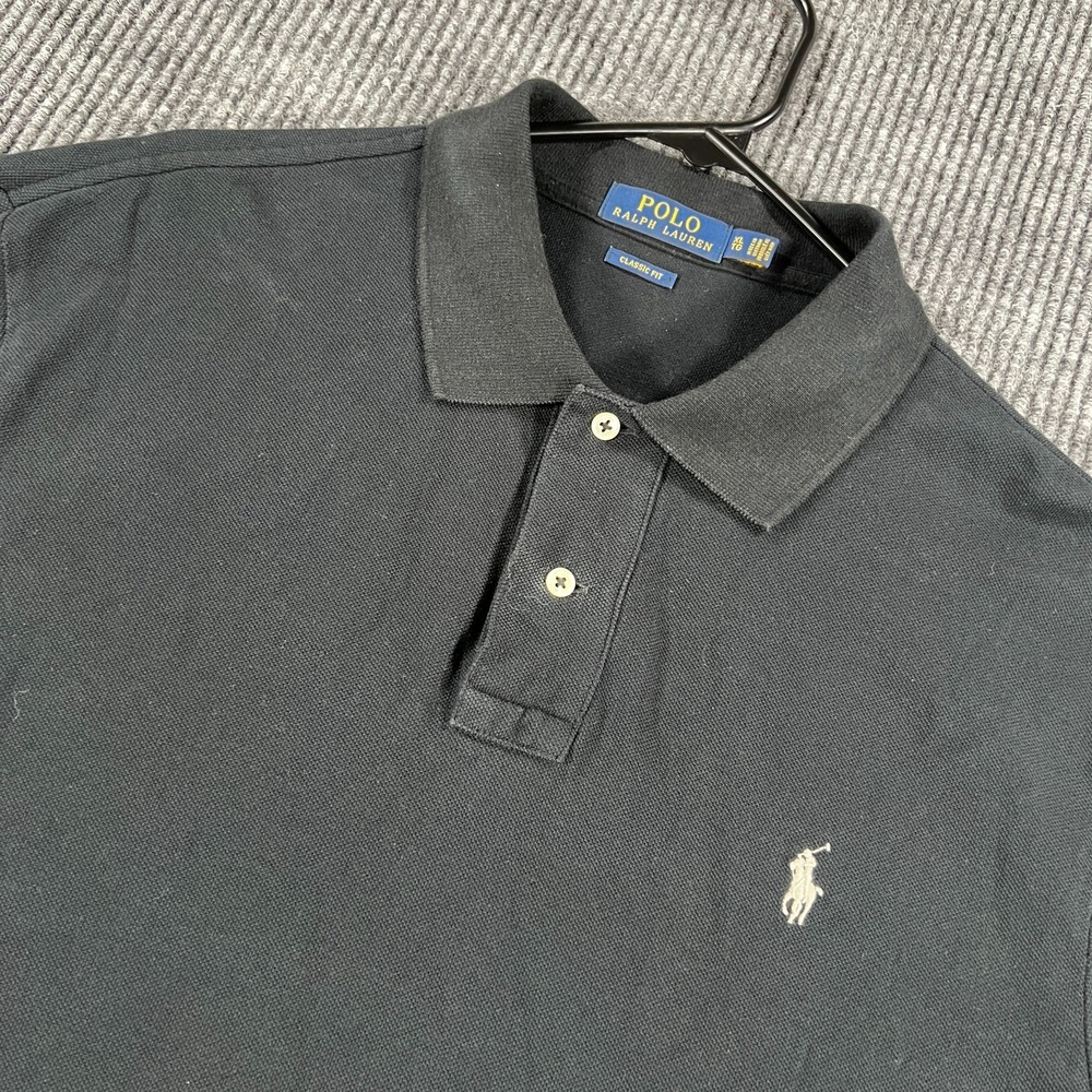 Polo Ralph Lauren Shirt Mens XL Black Short Sleeve Classic Fit Casual Golf